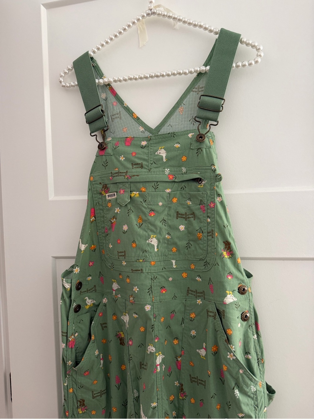 Mint Green Floral & bird print  Overalls